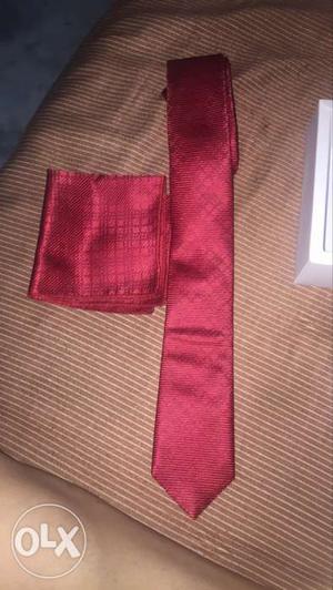 Red Necktie And Handkerchief