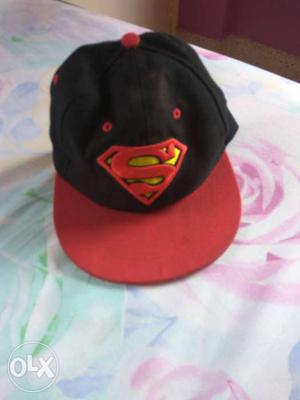 Red and Black Superman SnapBack Cap in good