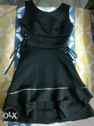 Silk Black Sleeveless Dress