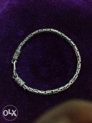 Silver Byzantine-chain Link Bracelet antic design