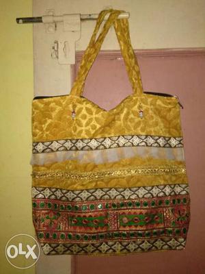 Yellow, White, And Green Tote Bag
