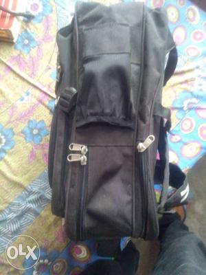 Black Printed Backpack