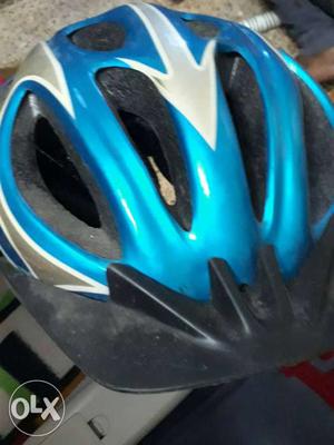 Blue And Black Bicycle Half Helmet