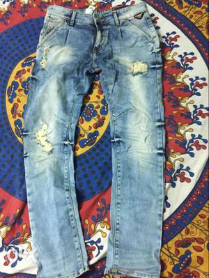 Blue Denim Distressed Jeans