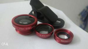 Lens for mobile camera Macro,fish eye 3 lense