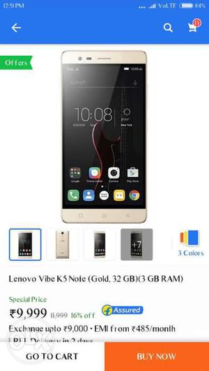 New lenovo k5 note with sill pack With order by