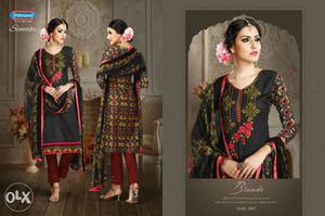 Pehnava cotton suit with embroidered