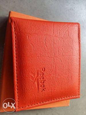 Red Reebok Leather Bi-fold Wallet With Box