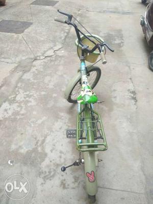 Toddler's Green Printed Bicycle