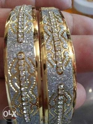 Two Gold And Diamond Plated Bracelets