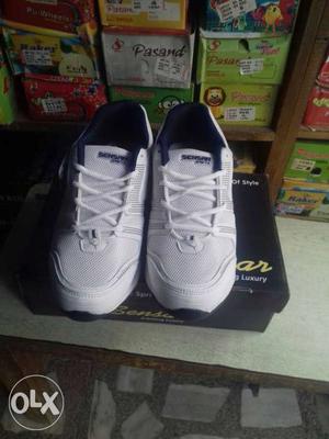 White Running Shoes With Box