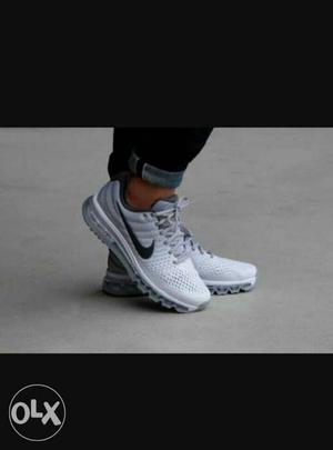  White-and-gray Nike Air Max