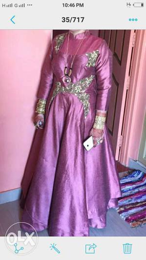 Women's Pink Sleeved Gown