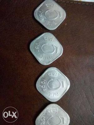 5 paisa coin four pieces
