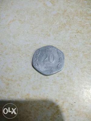 50 paise of year . Very old coin. Collectable