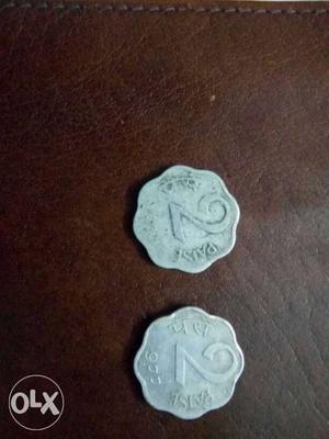 Antique 2 paisa coin 2 pieces