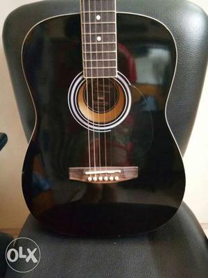 Black Acoustic Guitar With 1 Yr Warranty,Imported Strings