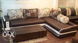 Black And White Leather Sectional Couch