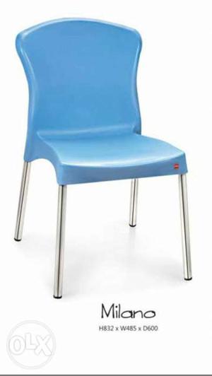 Blue And Gray Metal Chair