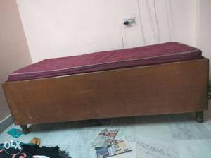 Brown Wooden Single Bed New