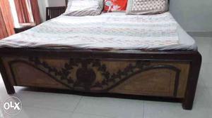 Brown designer bed with nice mattress with cover.only 4