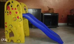 Children's Blue And Yellow Plastic Slide Toy