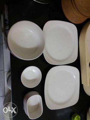 Five Ceramic Plates And Bowl Set