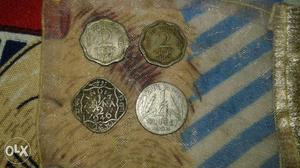 Four Silver Indian Paise Coins