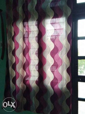Gray And Purple Window Curtain