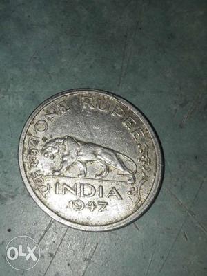 Indian One Rupis silver coin  George Vi King Emperor