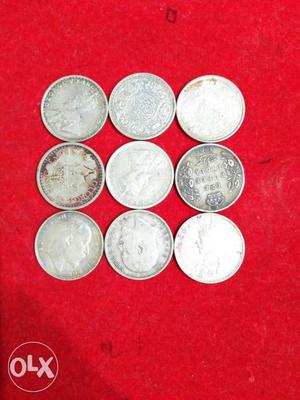 Nine Round Silver Coins