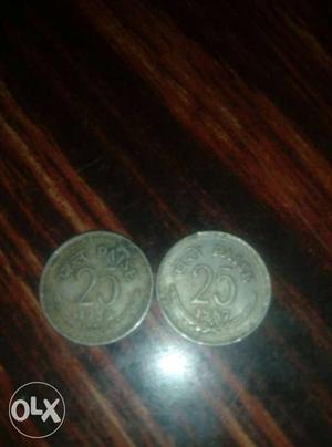 Old 25 paisa coins