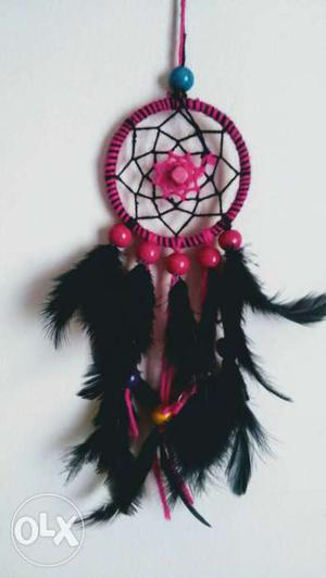 Pink And Black Dream Catcher
