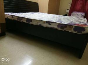 Quilted White And Purple Floral Mattress and king size cot