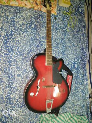 Red And Black Semi-hollow Electric Guitar