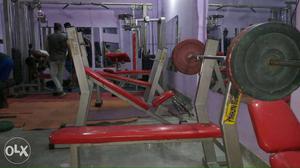 Red And Gray Bench Press Machine