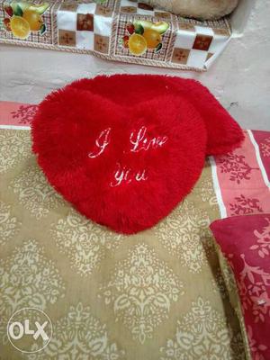 Red Heart I Love You Labeled Pillow