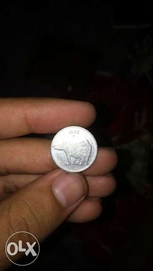 Round Gray Indian Coin