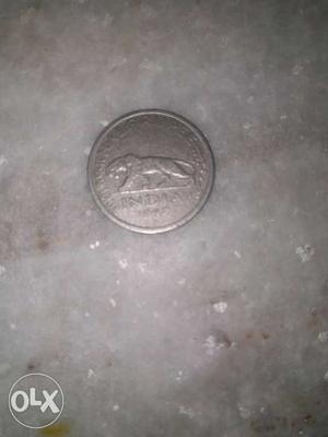 Round Silver Coin half rupee