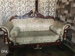 Seven seater wooden carving sofa- 3+2+2, no