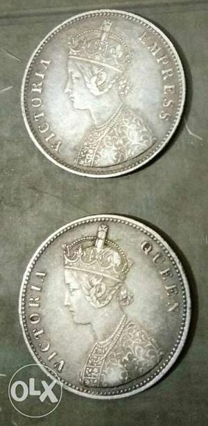 Victoria period silver coins one 144yrs. Old