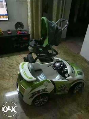 White And Green Ride On Toy Car