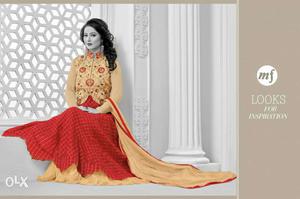 Women's Yellow And Red Churidar Selective Color Photography