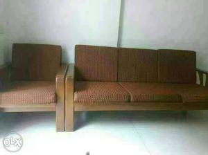 3 + 1 + 1 Wooden Sofa set in good condition