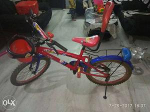 BRANDED Red And Blue Bicycle