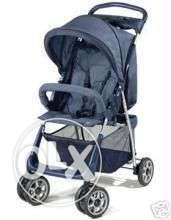 Baby pram in navy blue colour, used extensively