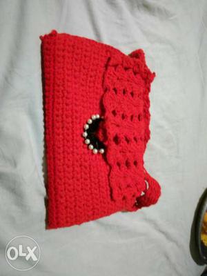 Baby's Knitted Red And Black Top