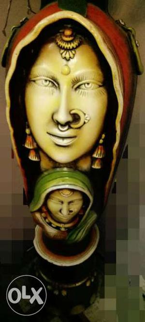 Beautiful woman face artistic vase decorate your