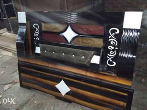 Black And Brown Wooden Bed Headboard