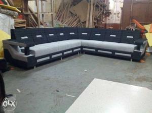 Black And Gray Corner Couch